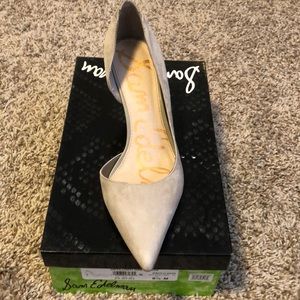 8.5W Onyx Light Grey Suede Sam Edelman heels